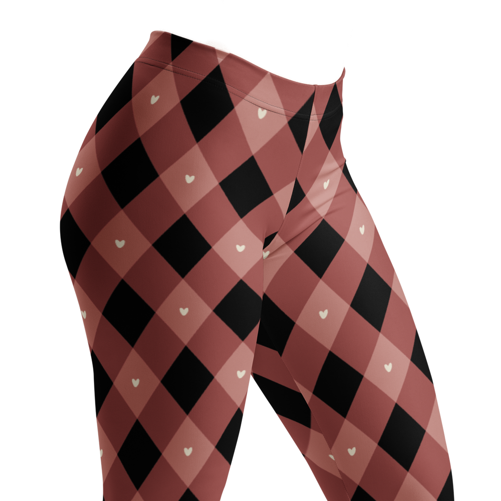 Bold diagonal diamonds with tiny heart accents — dark, romantic, and a little bit playing-card chic. Available in dusty rose and moss green. Designed by YéYé.