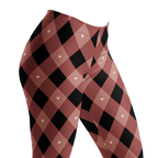 Bold diagonal diamonds with tiny heart accents — dark, romantic, and a little bit playing-card chic. Available in dusty rose and moss green. Designed by YéYé.