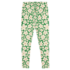 Kelly green and cream 60s retro floral print leggings by YéYé