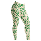 Kelly green and cream 60s retro floral print leggings by YéYé