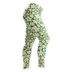 Kelly green and cream 60s retro floral print leggings by YéYé