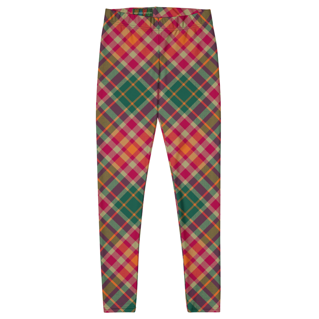 Oversized diagonal tartan in bold pink and green — maximalist, eye-catching, and undeniably fun.