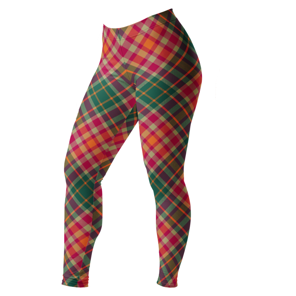 Oversized diagonal tartan in bold pink and green — maximalist, eye-catching, and undeniably fun.