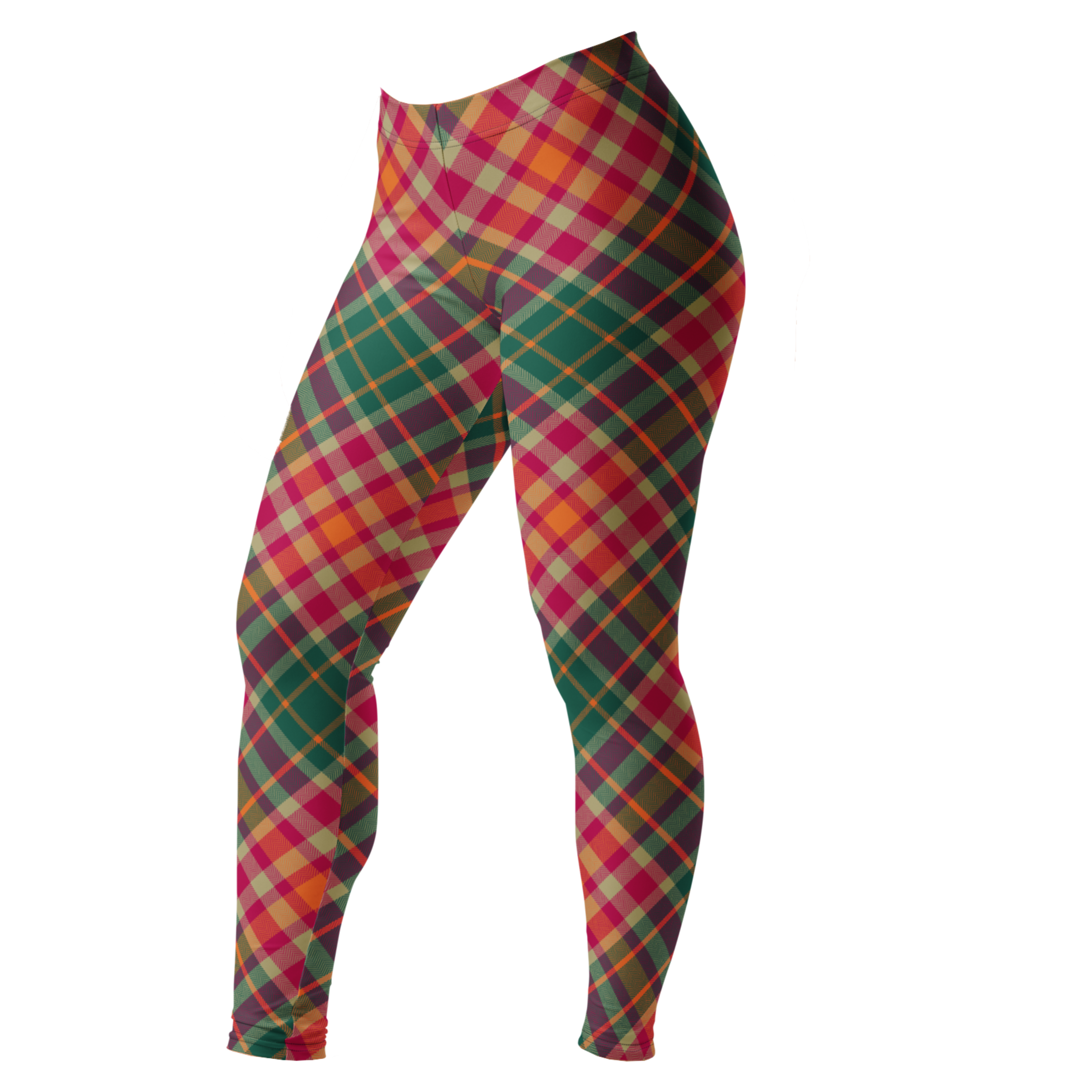 Oversized diagonal tartan in bold pink and green — maximalist, eye-catching, and undeniably fun.