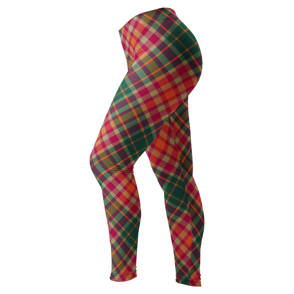 Oversized diagonal tartan in bold pink and green — maximalist, eye-catching, and undeniably fun.