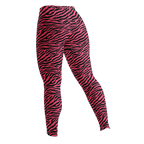 Hot pink and black hand-drawn tiger - zebra leggings by YéYé back look