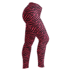 Hot pink and black hand-drawn tiger - zebra leggings by YéYé side look