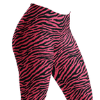 Hot pink and black hand-drawn tiger - zebra leggings by YéYé