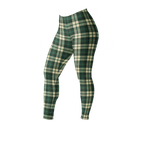 Designed by Studio YéYé —  green and cream tartan leggings for punk, trad and alt style. Soft palette, serious edge.