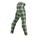 Designed by Studio YéYé —  green and cream tartan leggings for punk, trad and alt style. Soft palette, serious edge.
