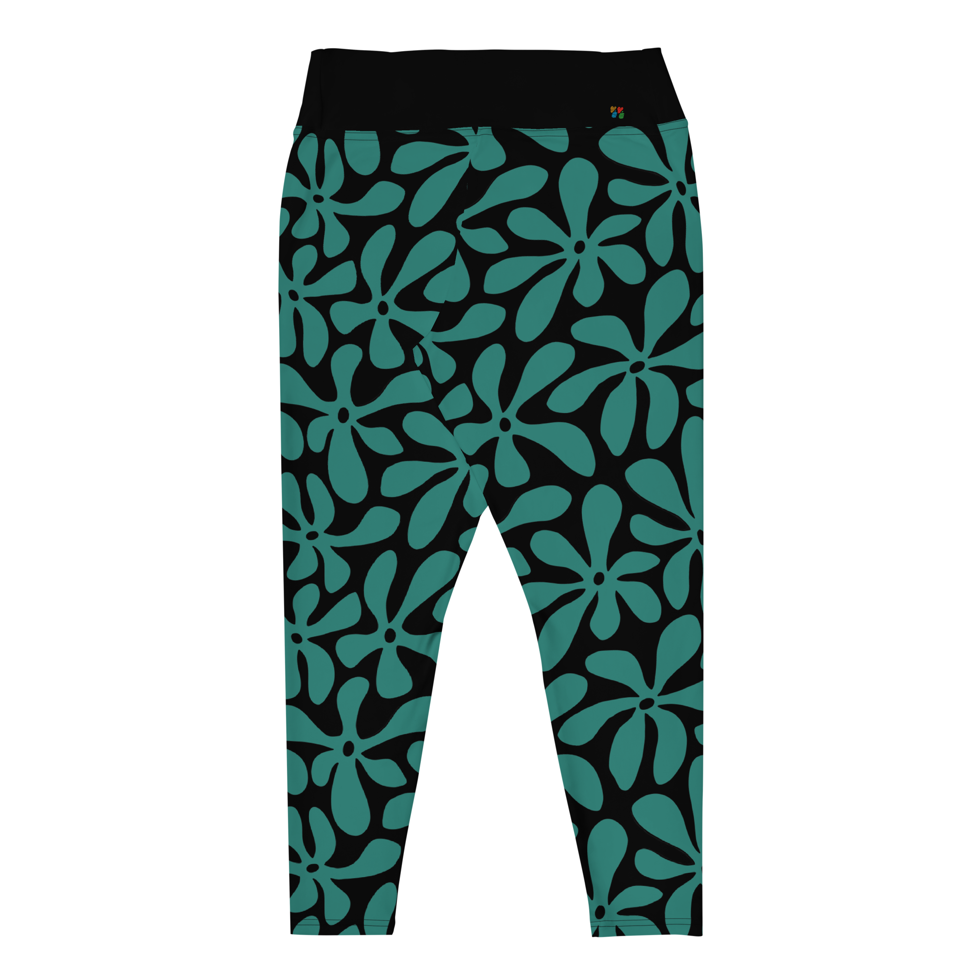 studio-yeye-vintage-maui-plus-size-leggings-teal-flat-back