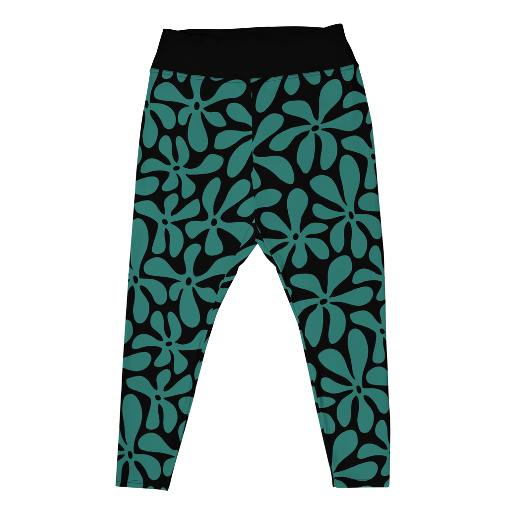 studio-yeye-vintage-maui-plus-size-leggings-teal-flat-front