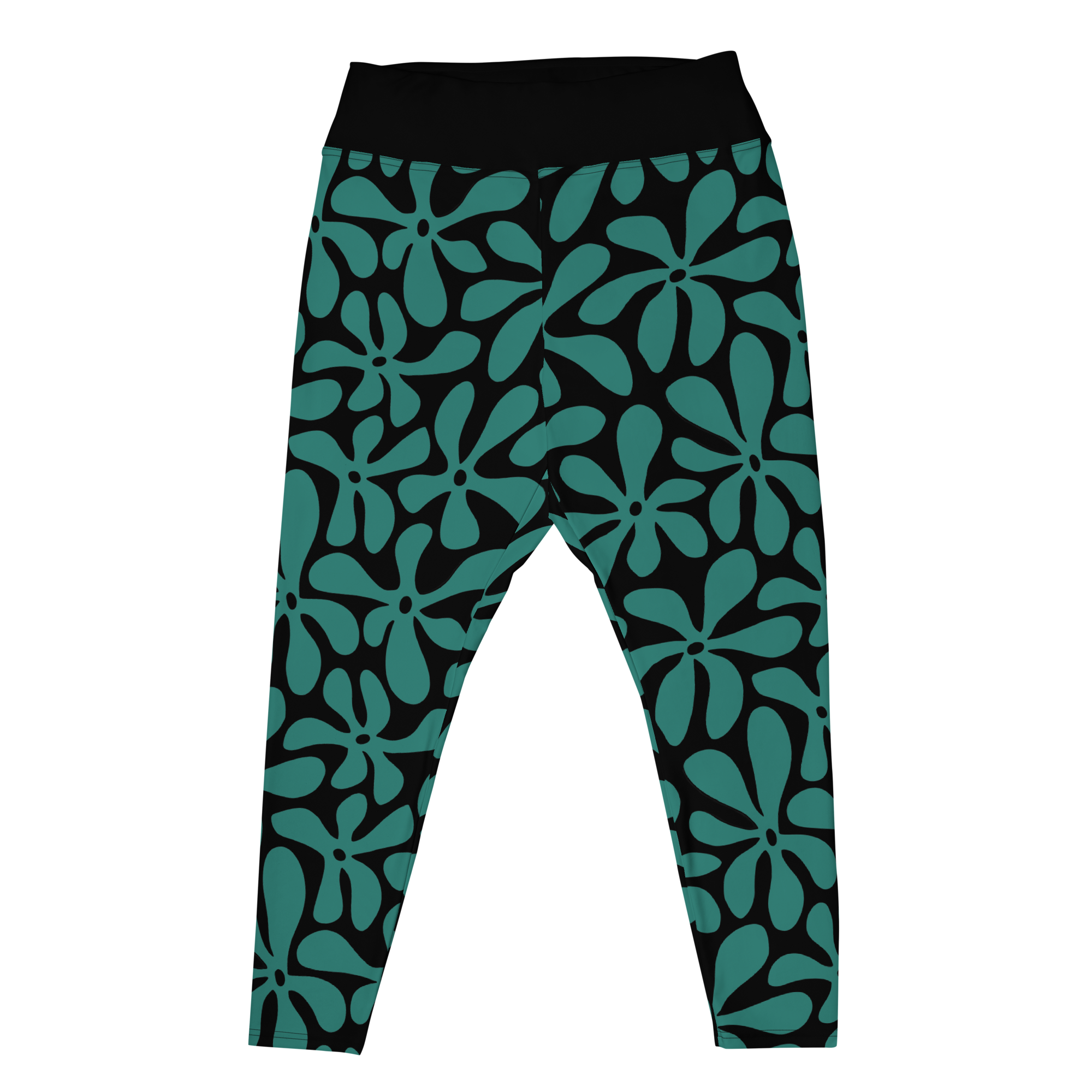 studio-yeye-vintage-maui-plus-size-leggings-teal-flat-front