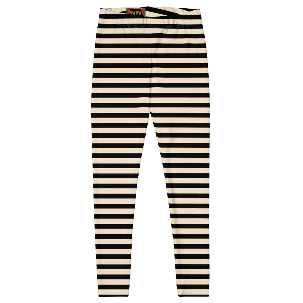 Black and white horizontal stripe leggings by YéYé, 