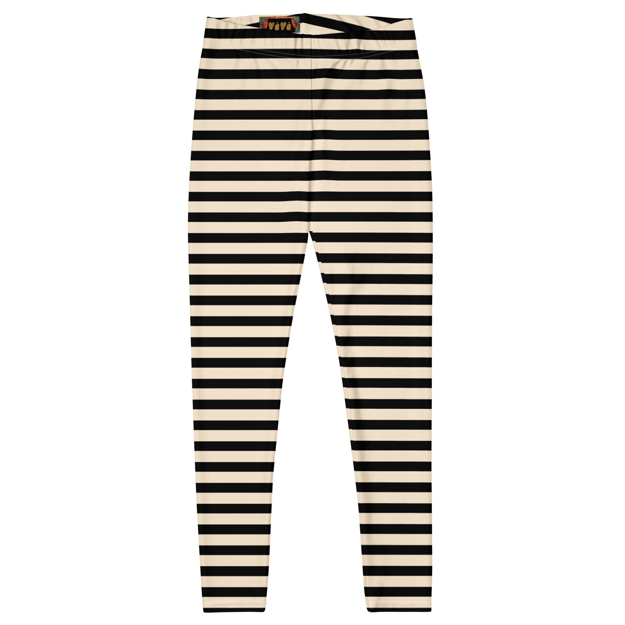 Black and white horizontal stripe leggings by YéYé, 