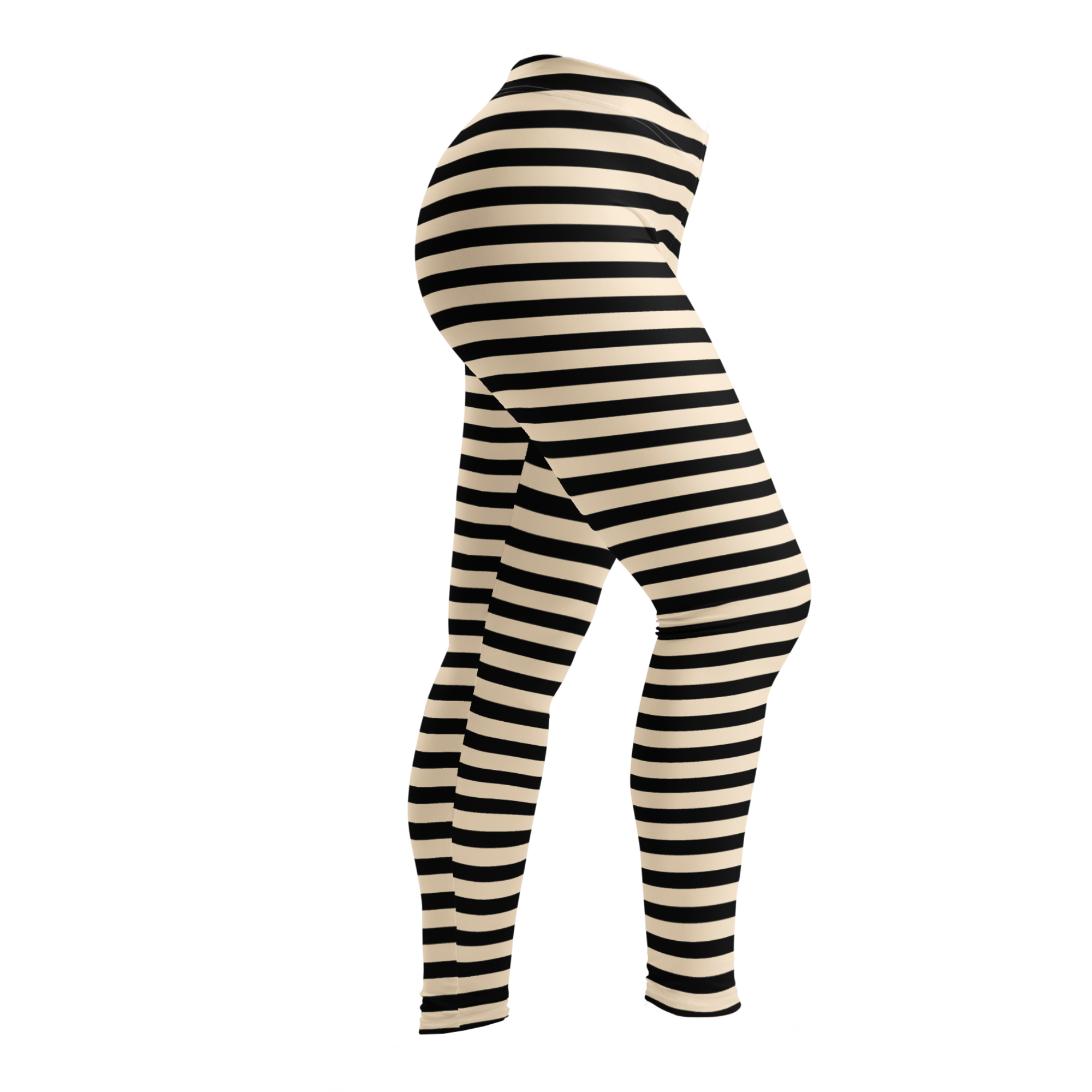 Black and white horizontal stripe leggings by YéYé, 
