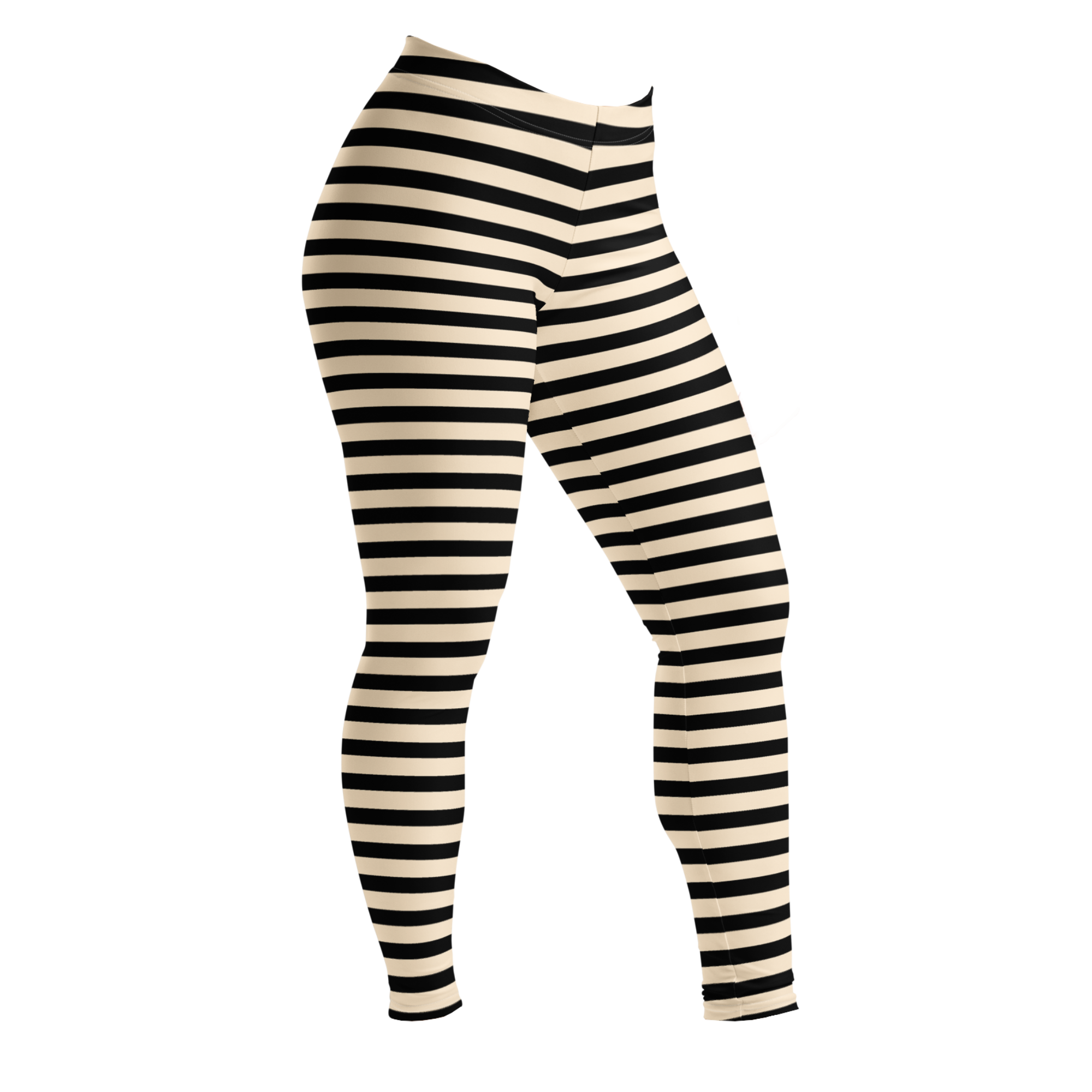 Black and white horizontal stripe leggings by YéYé, 