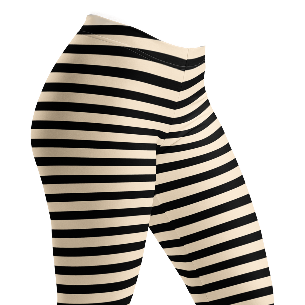 Black and white horizontal stripe leggings by YéYé, 