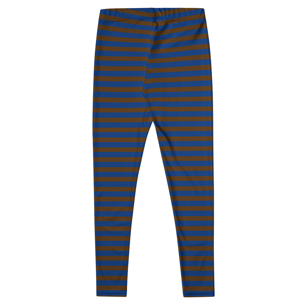 Brown and navy horizontal stripe leggings by YéYé