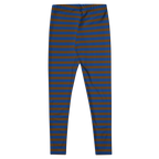 Brown and navy horizontal stripe leggings by YéYé