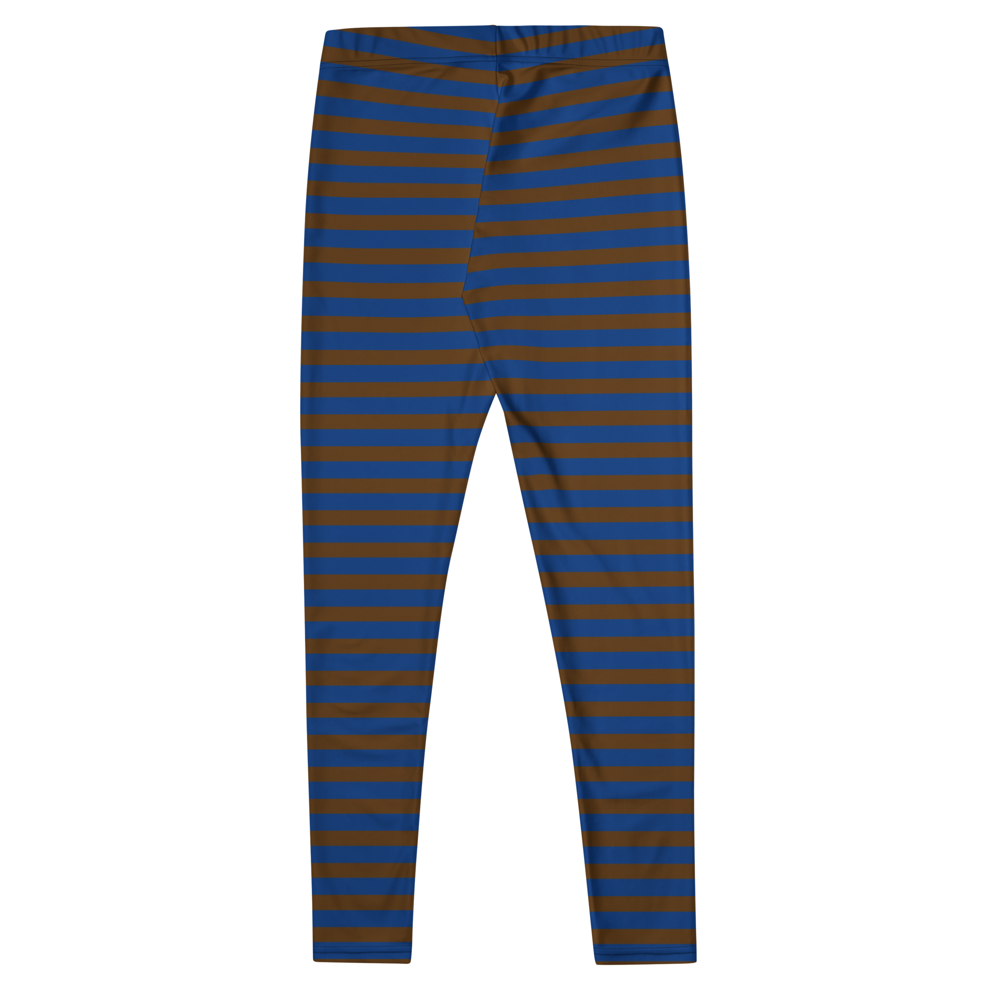 Brown and navy horizontal stripe leggings by YéYé