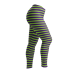 Stripe leggings - Designed by Studio YéYé — lime and purple stripes for your inner villain. Halloween, goth and punk-ready. Recycled materials, UPF 50+, squat-proof. Free US/EU shipping.