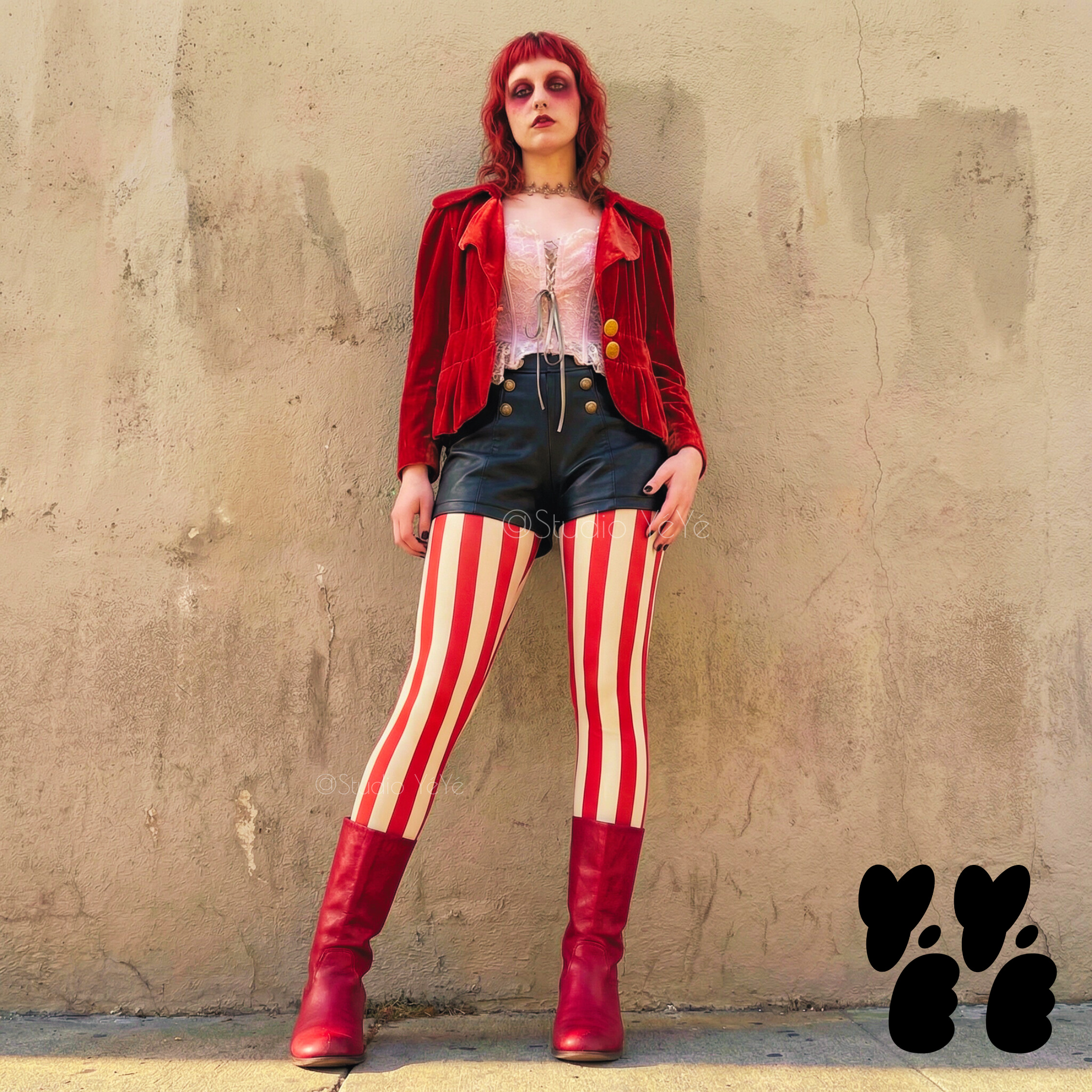 CIRCUS CIRCUS Leggings - RED STRIPE