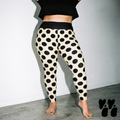 LADYBUG Plus Size Leggings - BLACK + WHITE -  Polka Dot Tights