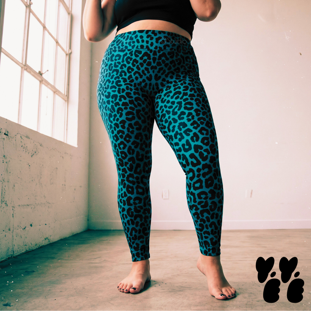 LEOPARD LOVER Plus Size Leggings - PEACOCK