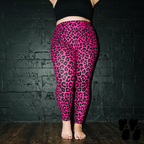 LEOPARD LOVER Plus Size Leggings - FUCHSIA