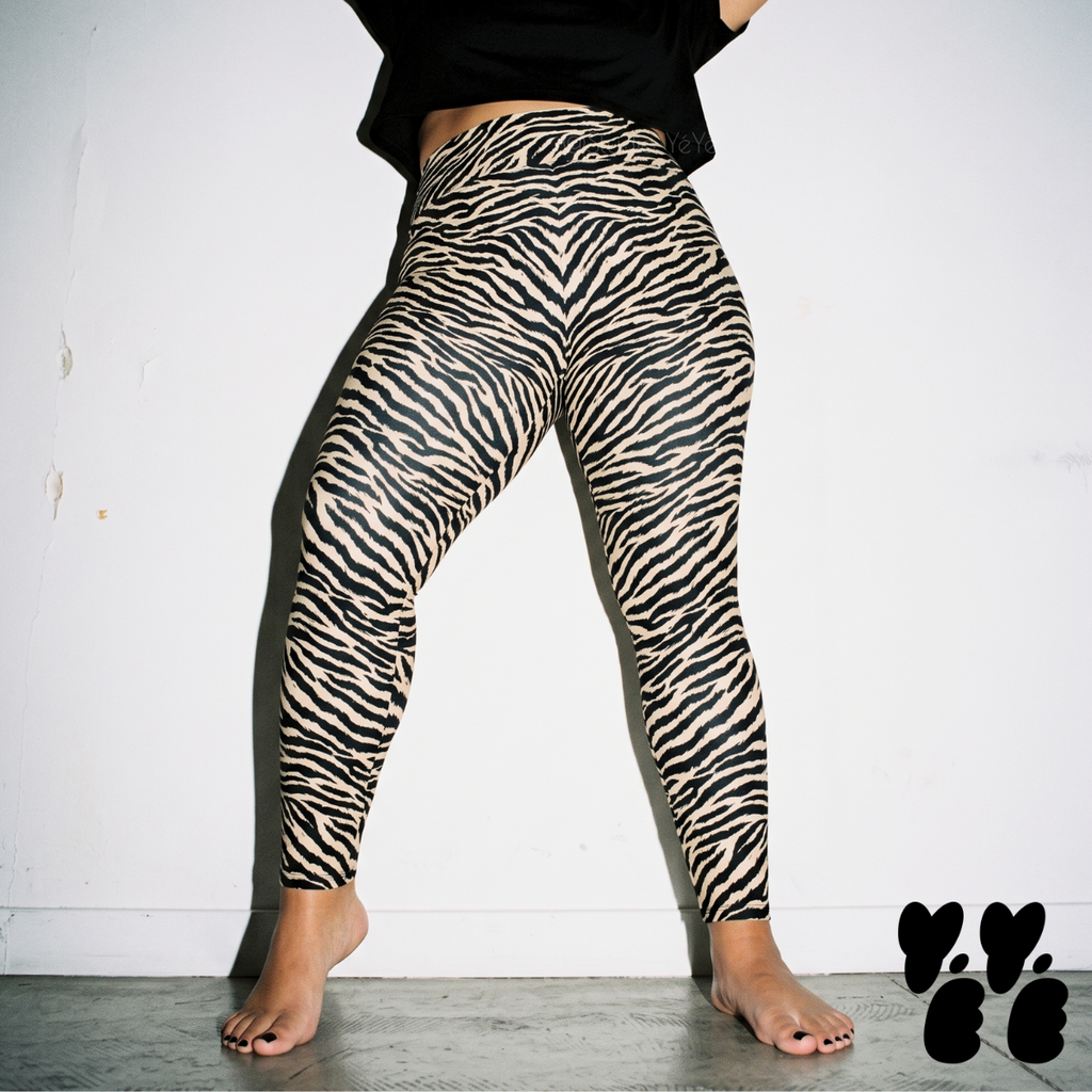 TIGER LOVER Leggings in Übergröße - WEISS