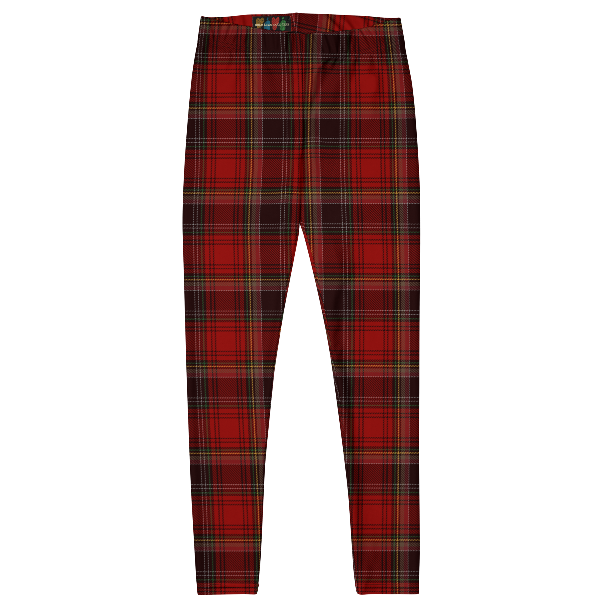Bold red tartan leggings for punk, grunge and trad style. A classic that never quits. Recycled materials, UPF 50+, squat-proof. 