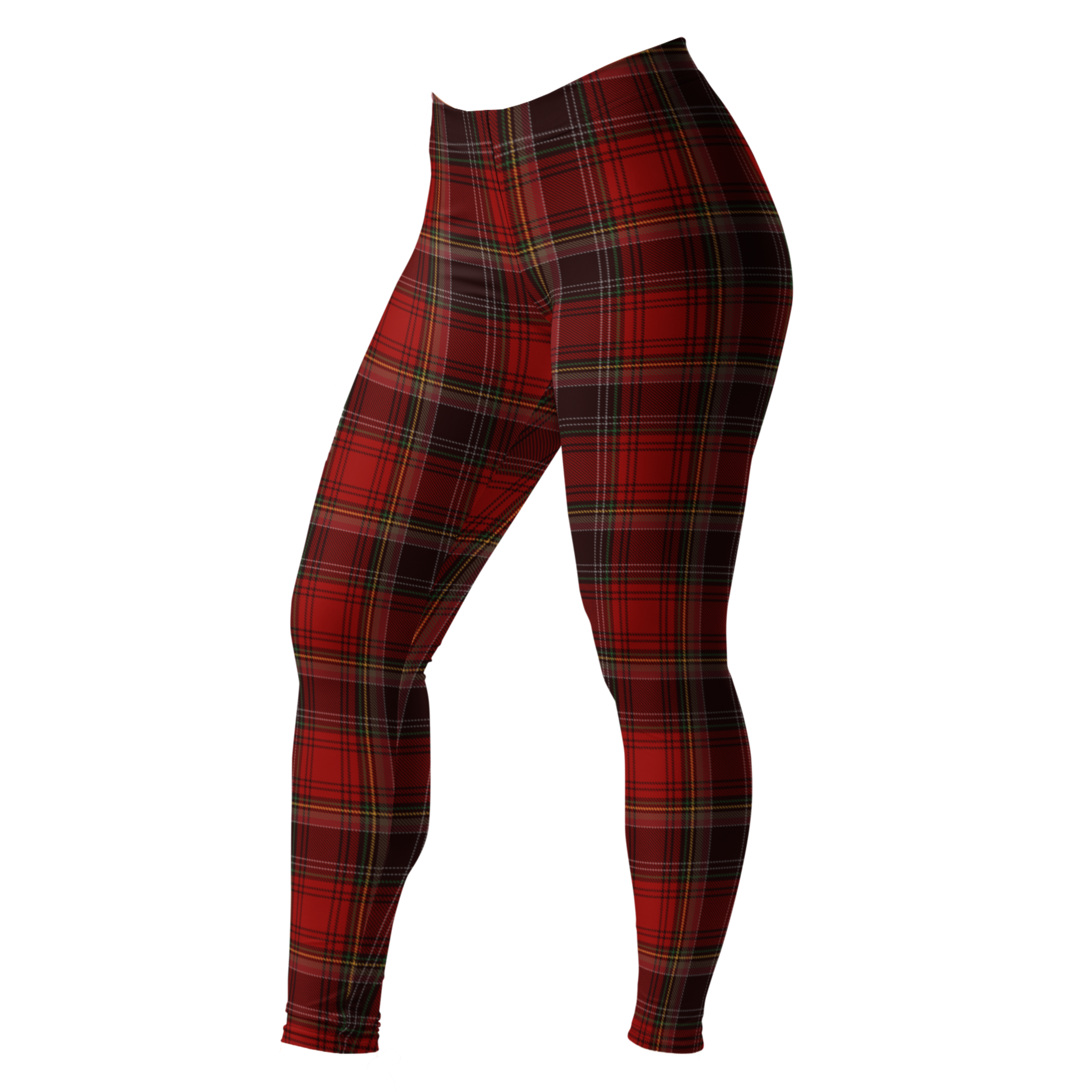 Bold red tartan leggings for punk, grunge and trad style. A classic that never quits. Recycled materials, UPF 50+, squat-proof. 