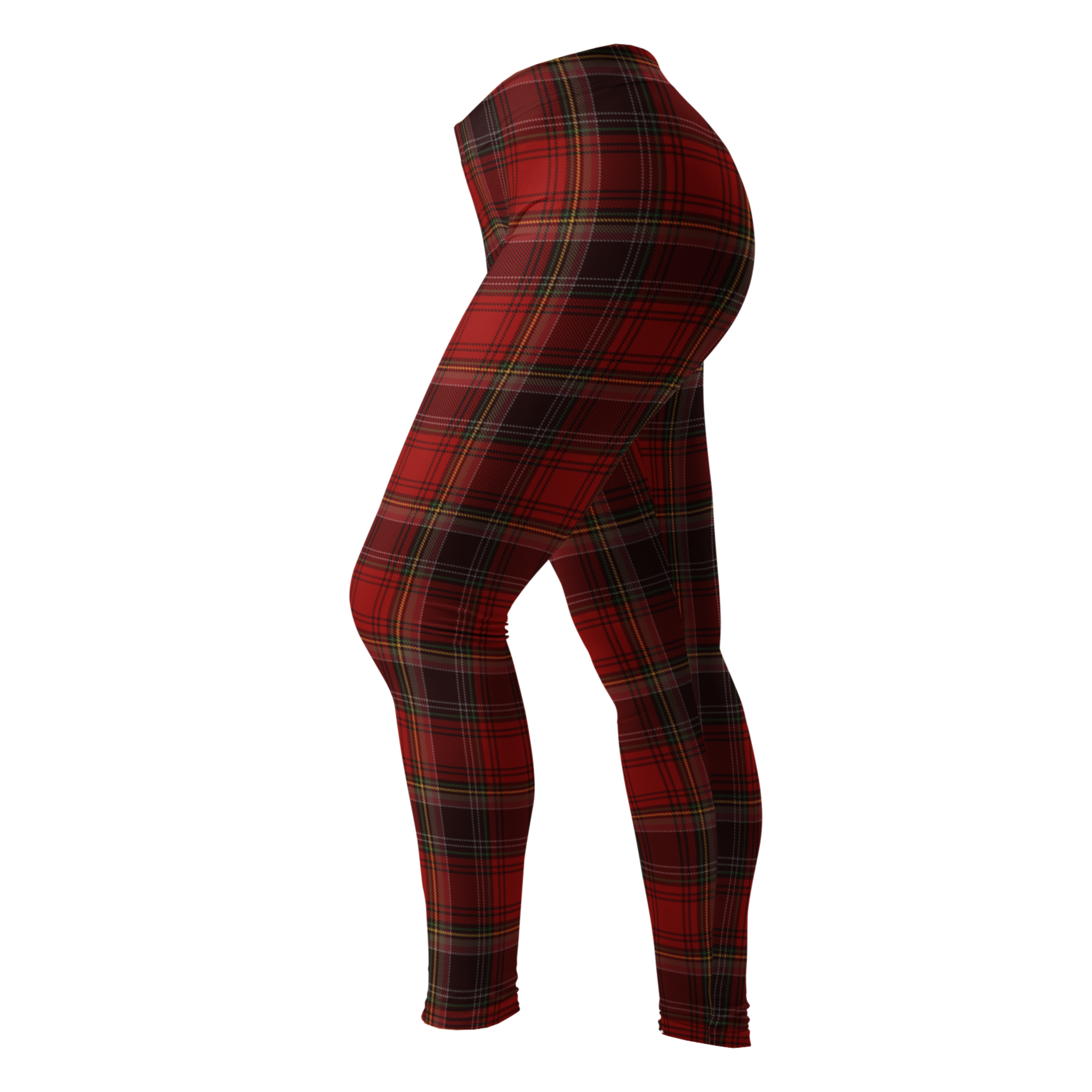 Bold red tartan leggings for punk, grunge and trad style. A classic that never quits. Recycled materials, UPF 50+, squat-proof. 