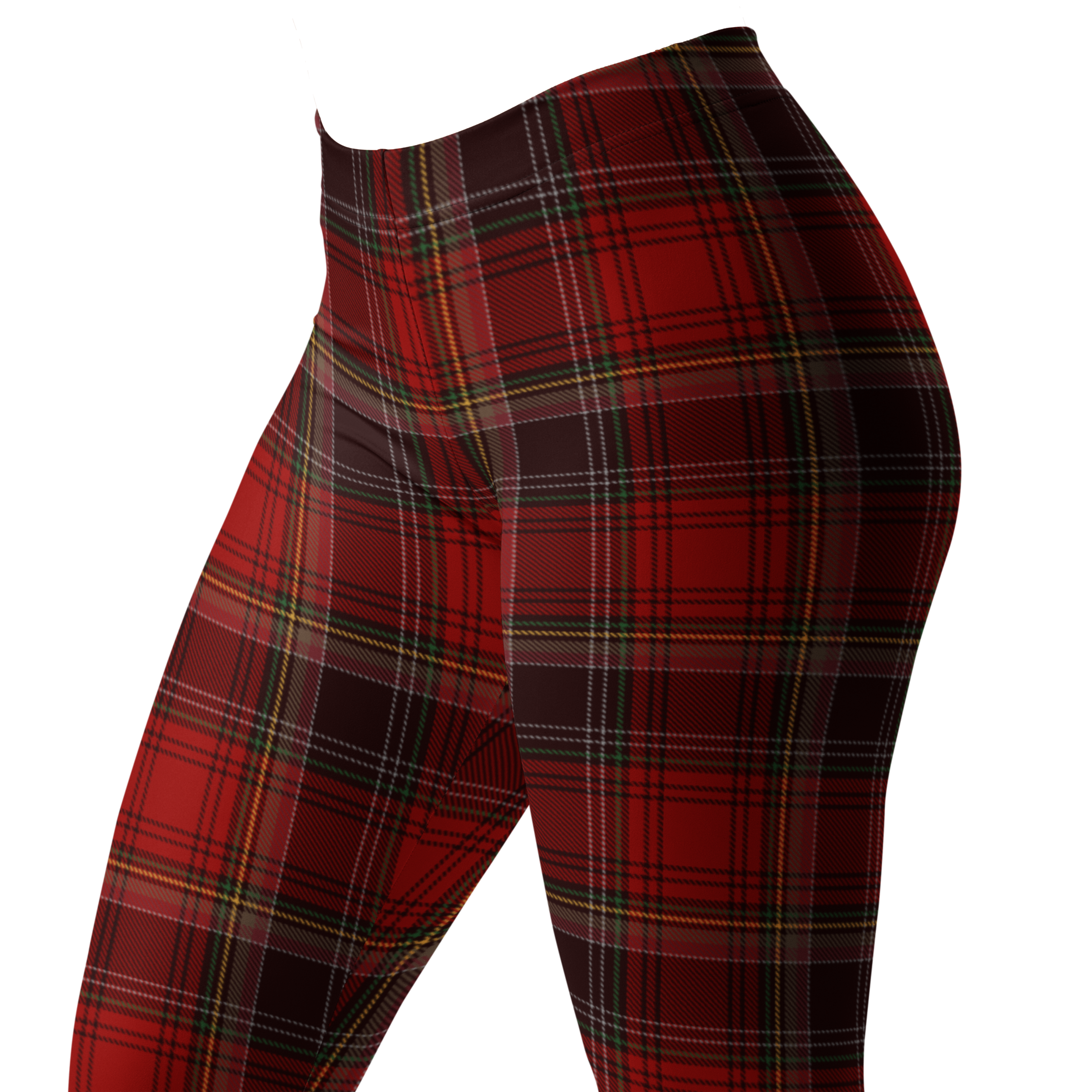 Bold red tartan leggings for punk, grunge and trad style. A classic that never quits. Recycled materials, UPF 50+, squat-proof. 